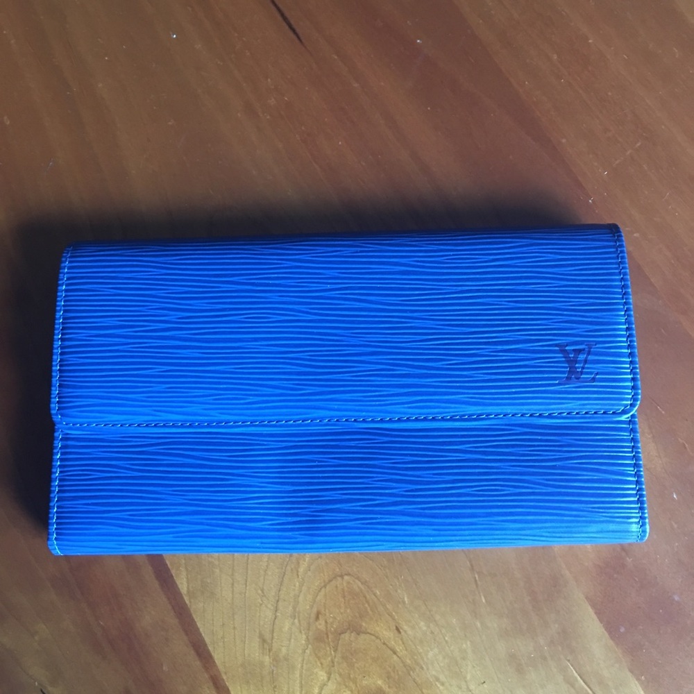 Louis Vuitton blue leather wallet